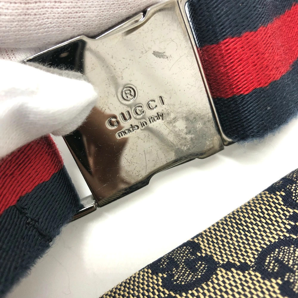Gucci Belt Bag Bum Body Leather GG Waist Red Canvas Logo Crossbody - Picture 12 of 15